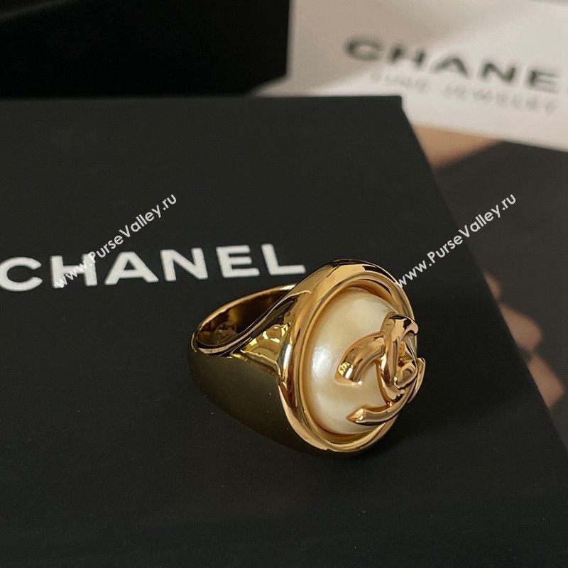 Chanel CC Ring White/Gold 2024 0912 (YF-240912063)