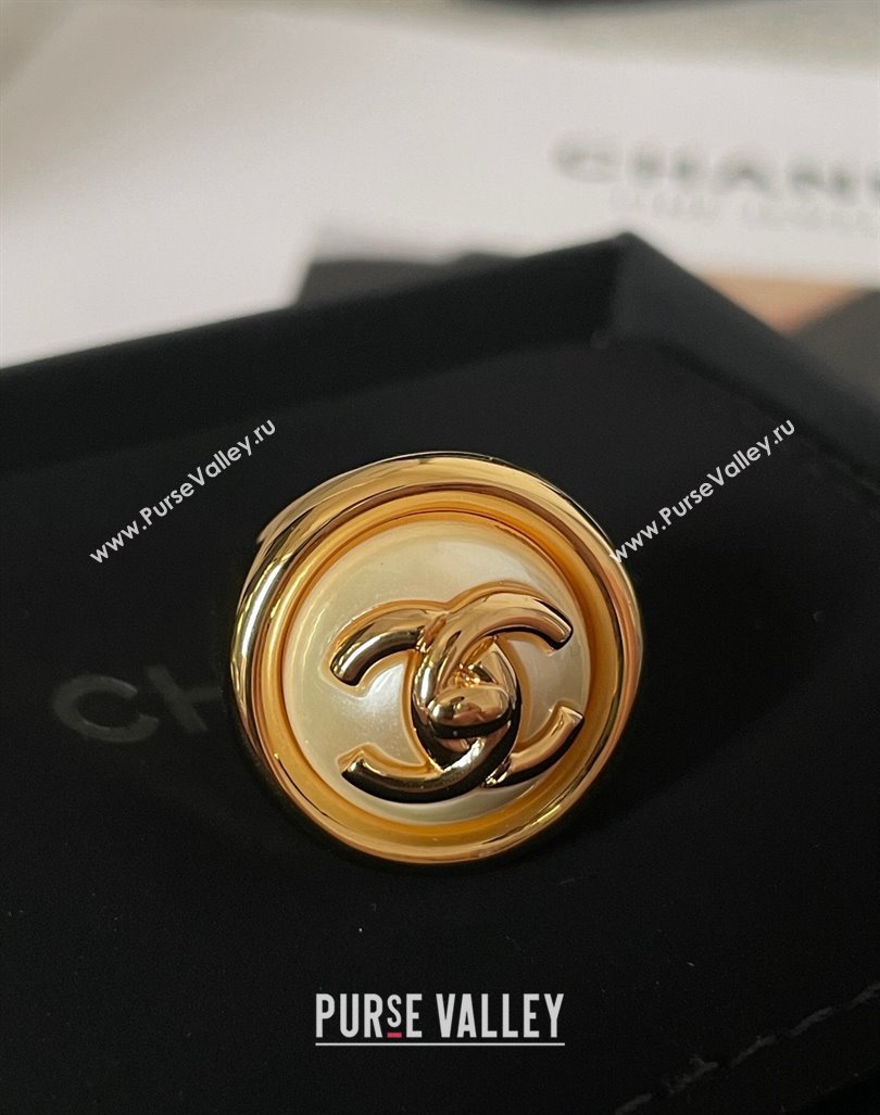 Chanel CC Ring White/Gold 2024 0912 (YF-240912063)