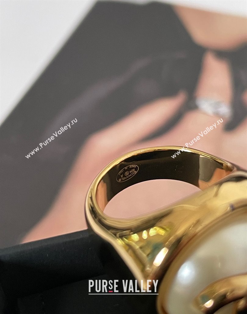 Chanel CC Ring White/Gold 2024 0912 (YF-240912063)