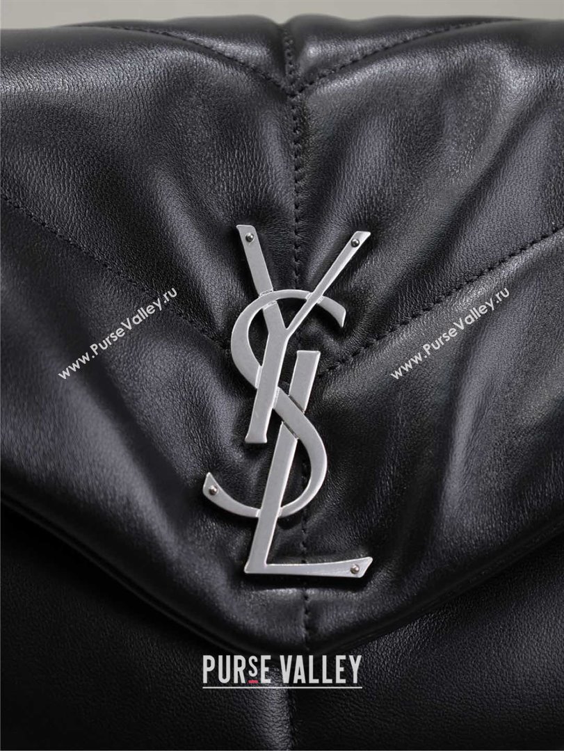 Saint Laurent Puffer Medium Bag in Nappa Leather 577475 Black/Silver 2025 (MHUI-25010805)