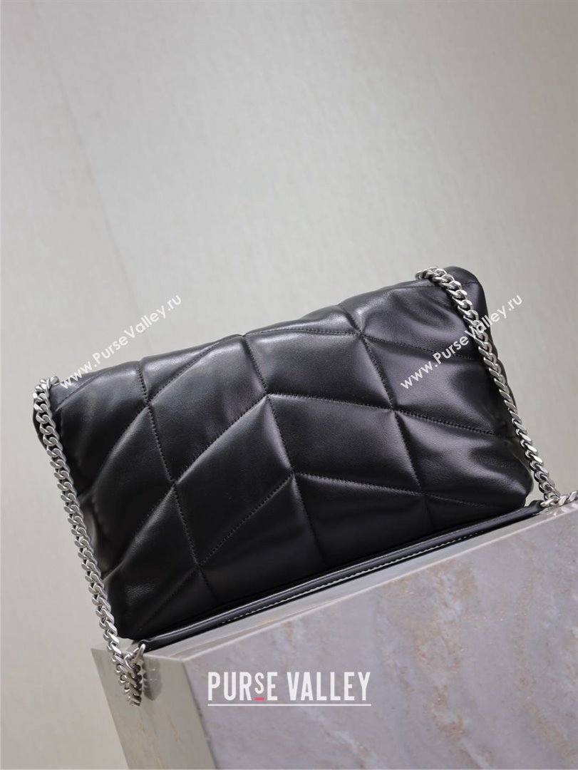 Saint Laurent Puffer Medium Bag in Nappa Leather 577475 Black/Silver 2025 (MHUI-25010805)