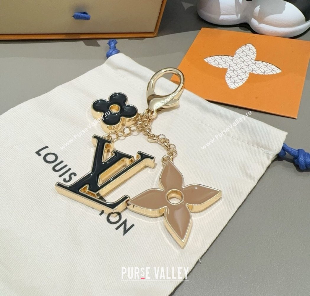 Louis Vuitton Fleur De Monogram Bag Charm and Key Holder Beige 2025 0115 (A-250115069)