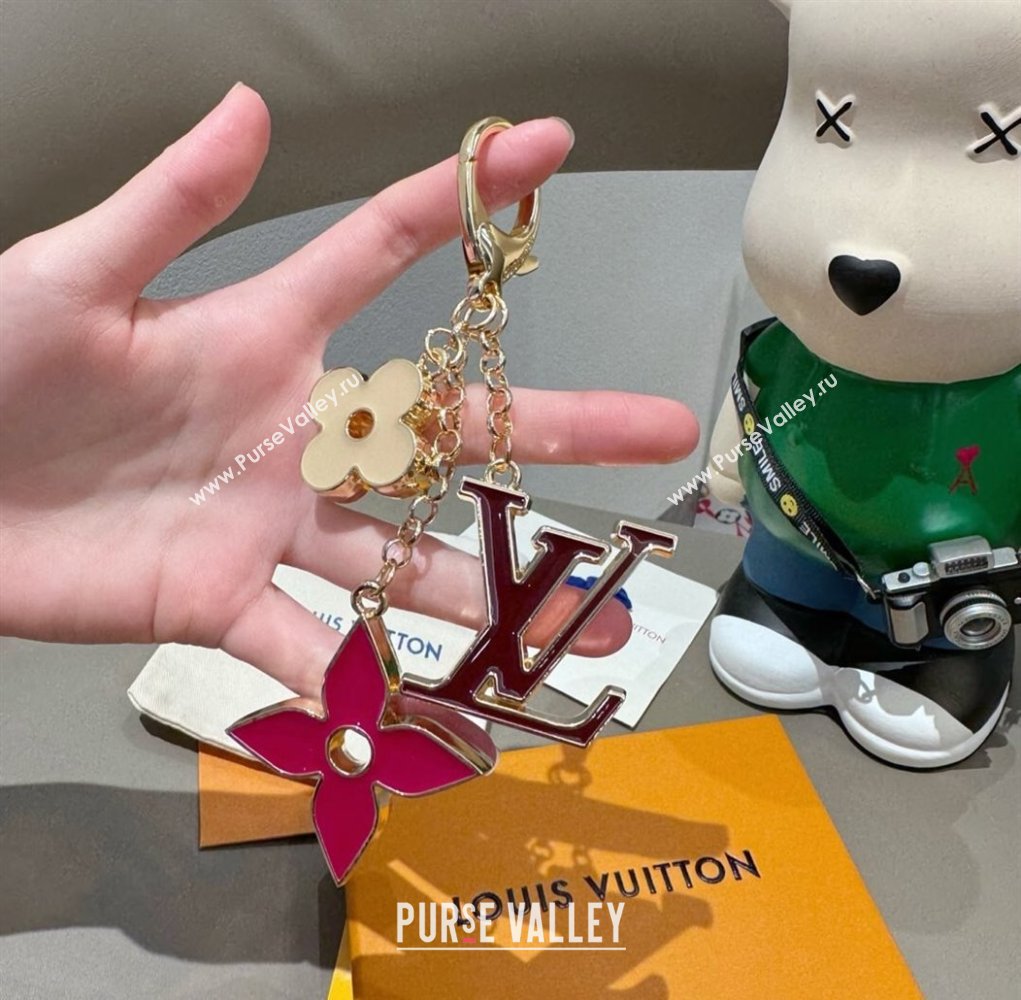 Louis Vuitton Fleur De Monogram Bag Charm and Key Holder Red 2025 0115 (A-250115070)