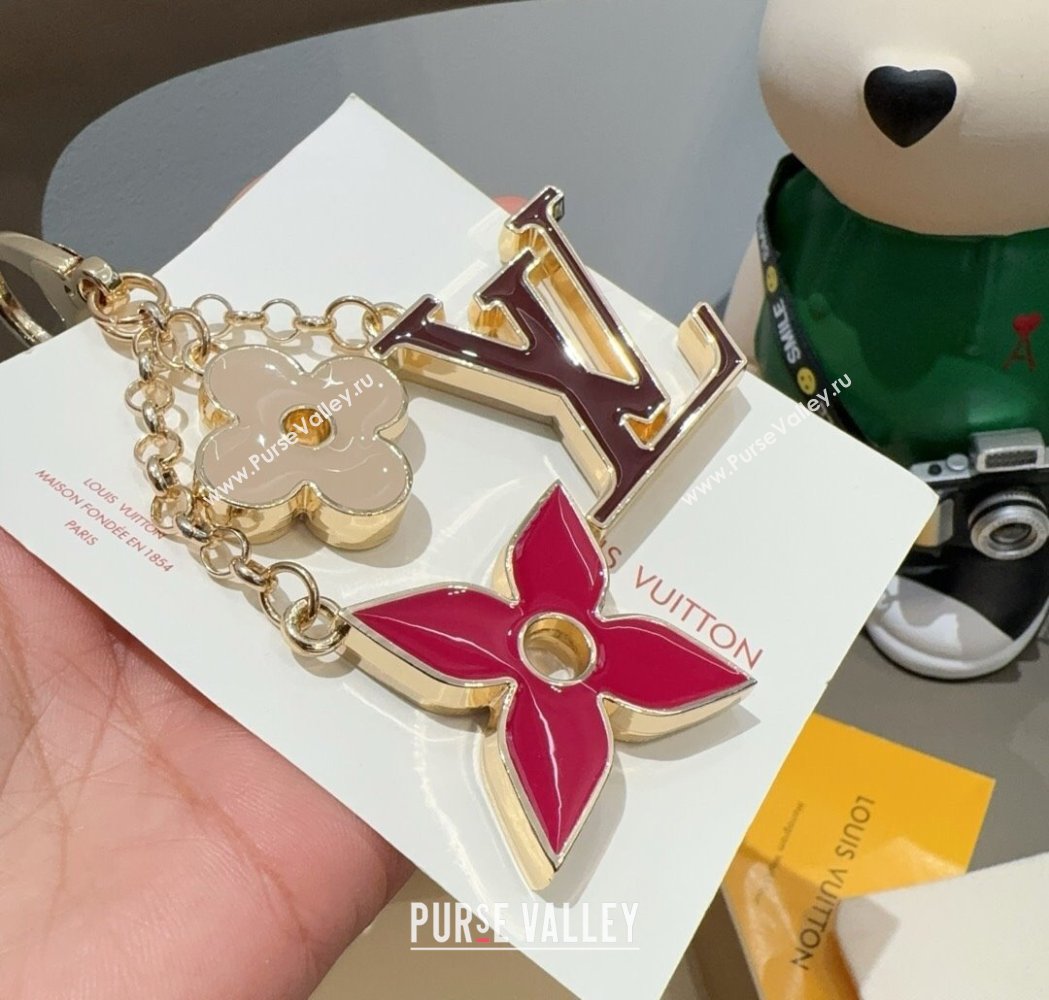 Louis Vuitton Fleur De Monogram Bag Charm and Key Holder Red 2025 0115 (A-250115070)