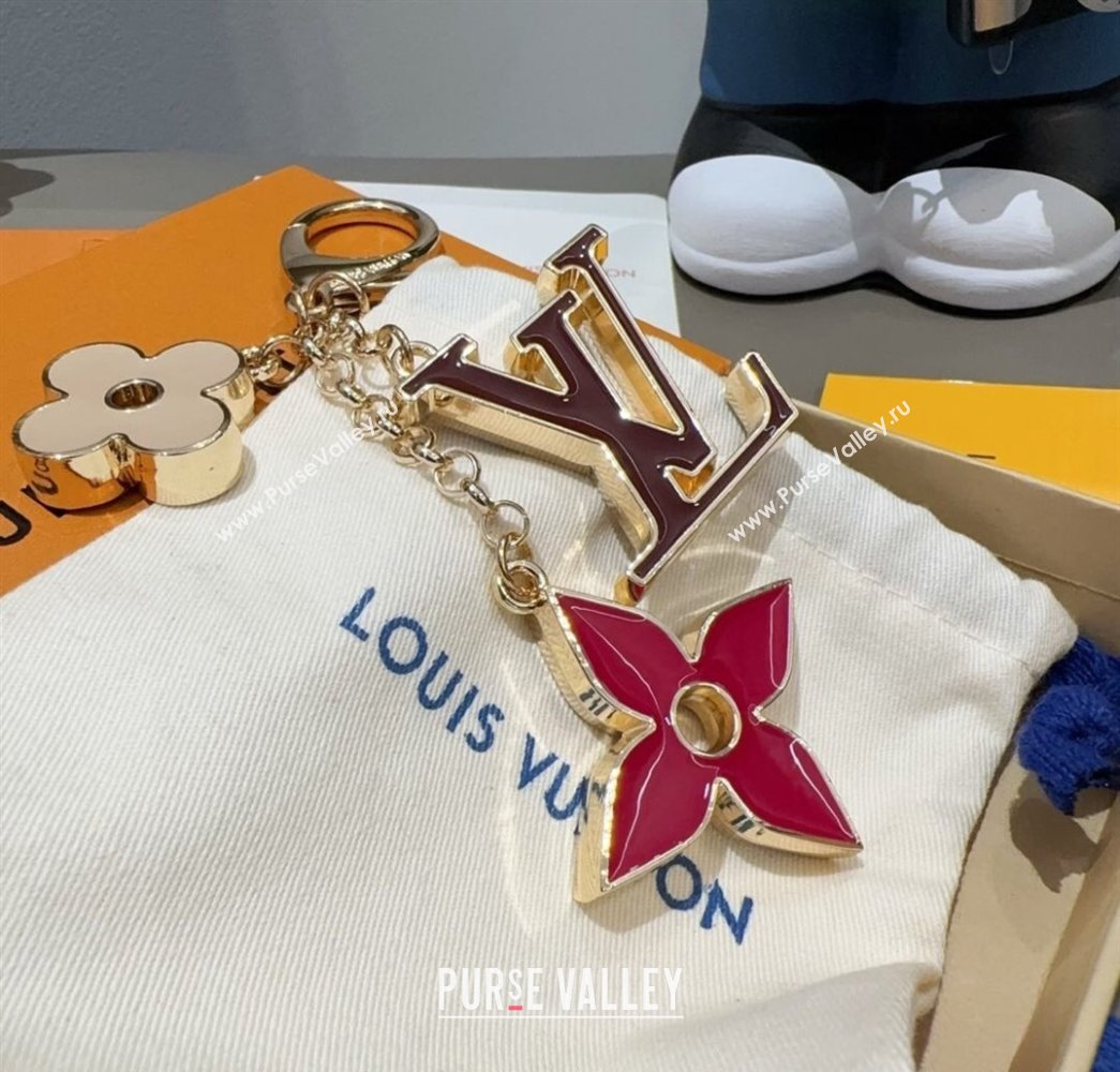 Louis Vuitton Fleur De Monogram Bag Charm and Key Holder Red 2025 0115 (A-250115070)