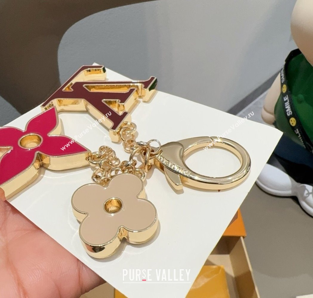 Louis Vuitton Fleur De Monogram Bag Charm and Key Holder Red 2025 0115 (A-250115070)
