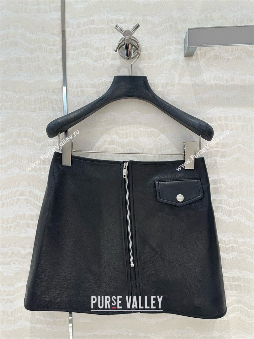 Prada Lambskin Skirt P031120 Black 2025 (Q-25031120)
