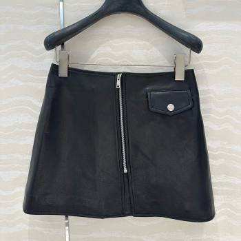 Prada Lambskin Skirt P031120 Black 2025 (Q-25031120)