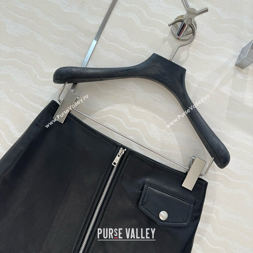 Prada Lambskin Skirt P031120 Black 2025 (Q-25031120)