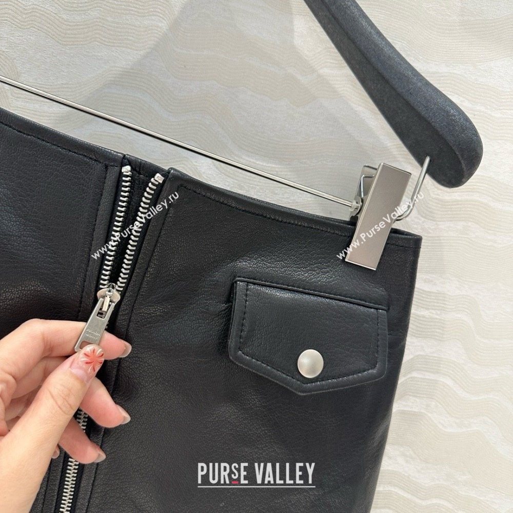 Prada Lambskin Skirt P031120 Black 2025 (Q-25031120)