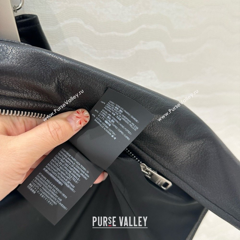 Prada Lambskin Skirt P031120 Black 2025 (Q-25031120)