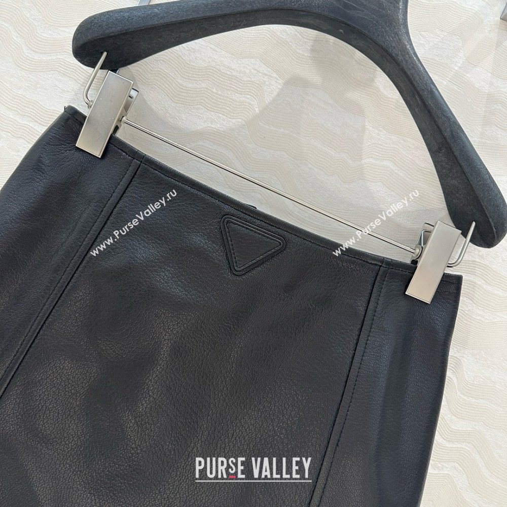 Prada Lambskin Skirt P031120 Black 2025 (Q-25031120)