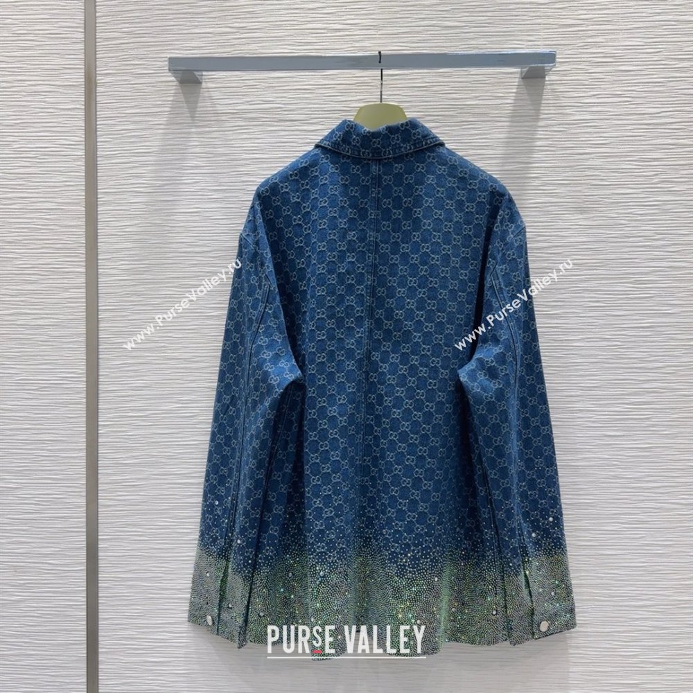 Gucci GG Shirt with Crystals G031102 Blue 2025 (Q-25031102)