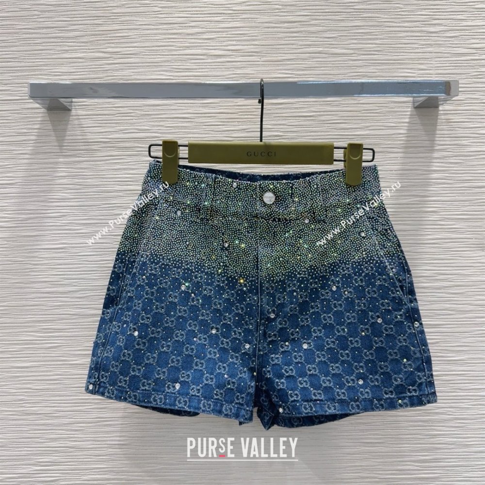 Gucci GG Shorts with Crystals G031103 Blue 2025 (Q-25031103)