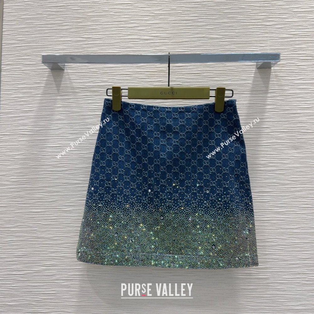 Gucci Skirt with Crystals G031002 Blue 2025 (Q-25031002)