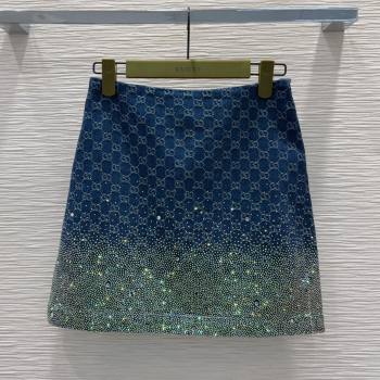 Gucci Skirt with Crystals G031002 Blue 2025 (Q-25031002)