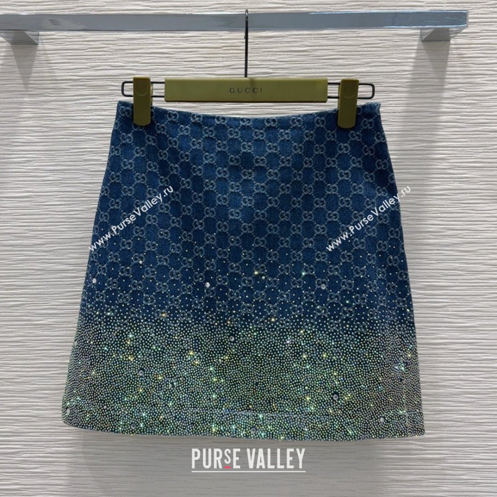 Gucci Skirt with Crystals G031002 Blue 2025 (Q-25031002)