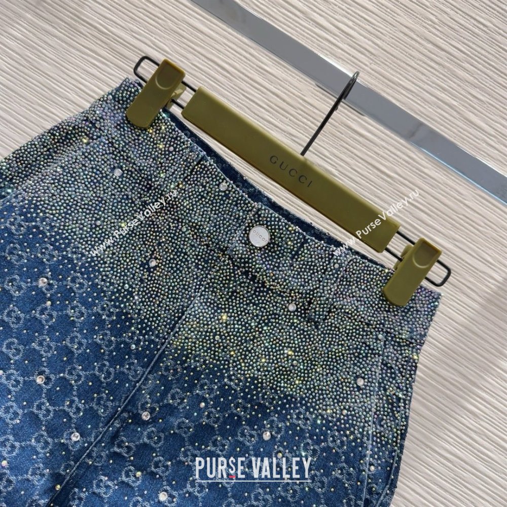 Gucci GG Shorts with Crystals G031103 Blue 2025 (Q-25031103)