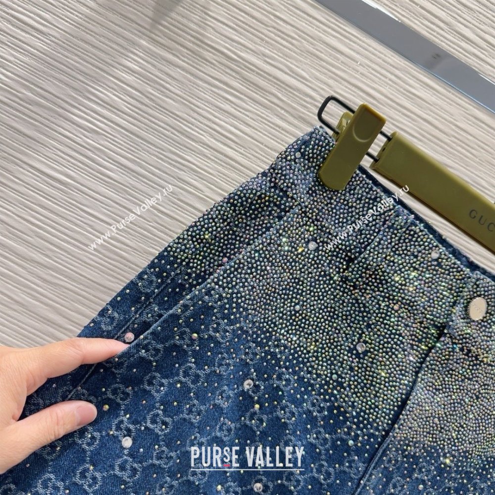Gucci GG Shorts with Crystals G031103 Blue 2025 (Q-25031103)
