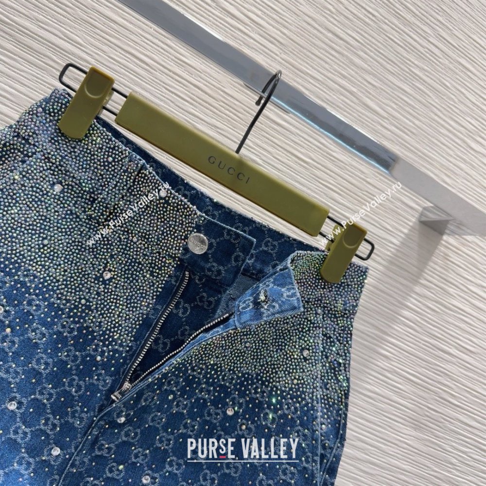 Gucci GG Shorts with Crystals G031103 Blue 2025 (Q-25031103)