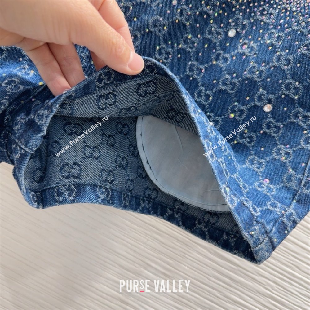 Gucci GG Shorts with Crystals G031103 Blue 2025 (Q-25031103)