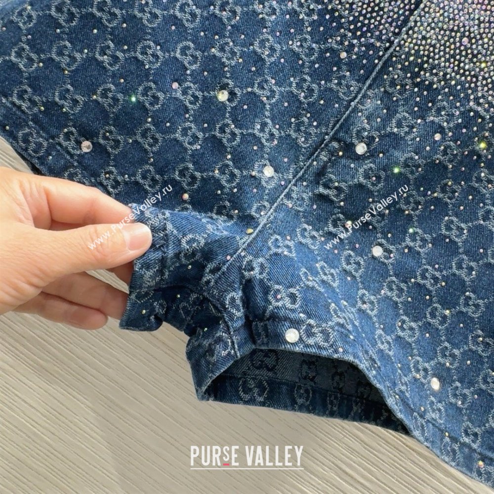 Gucci GG Shorts with Crystals G031103 Blue 2025 (Q-25031103)