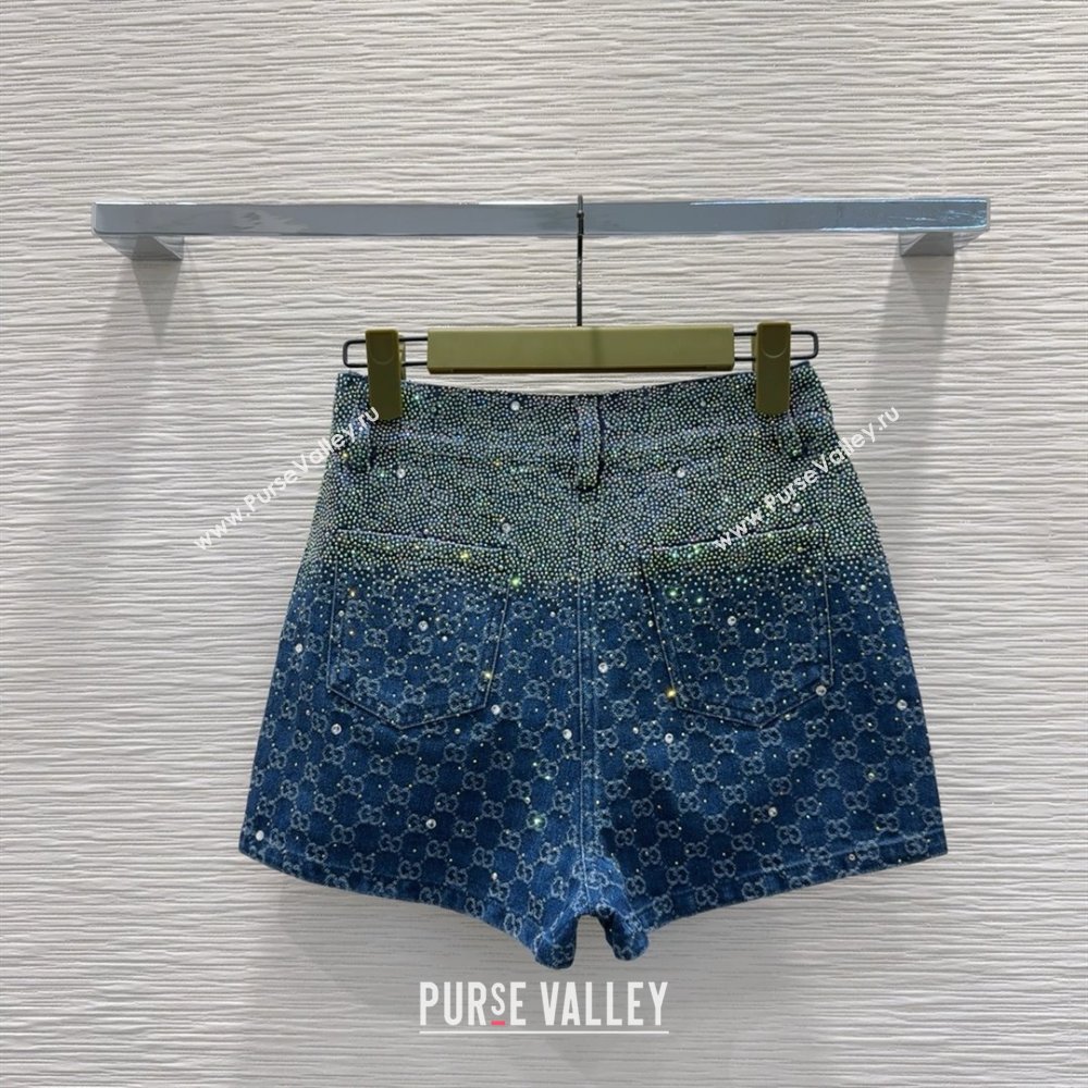 Gucci GG Shorts with Crystals G031103 Blue 2025 (Q-25031103)