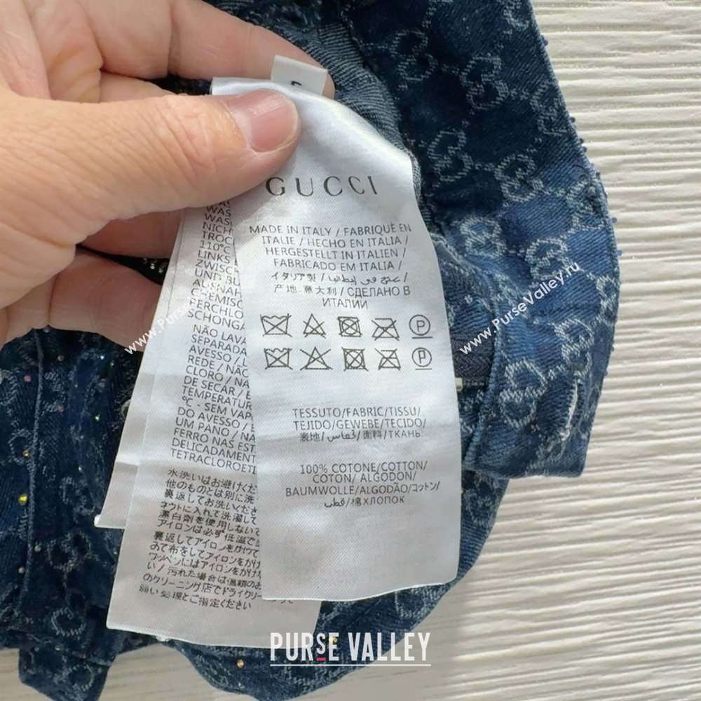 Gucci GG Shorts with Crystals G031103 Blue 2025 (Q-25031103)