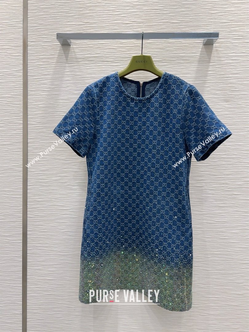 Gucci GG Dress with Crystals G031104 Blue 2025 (Q-25031104)