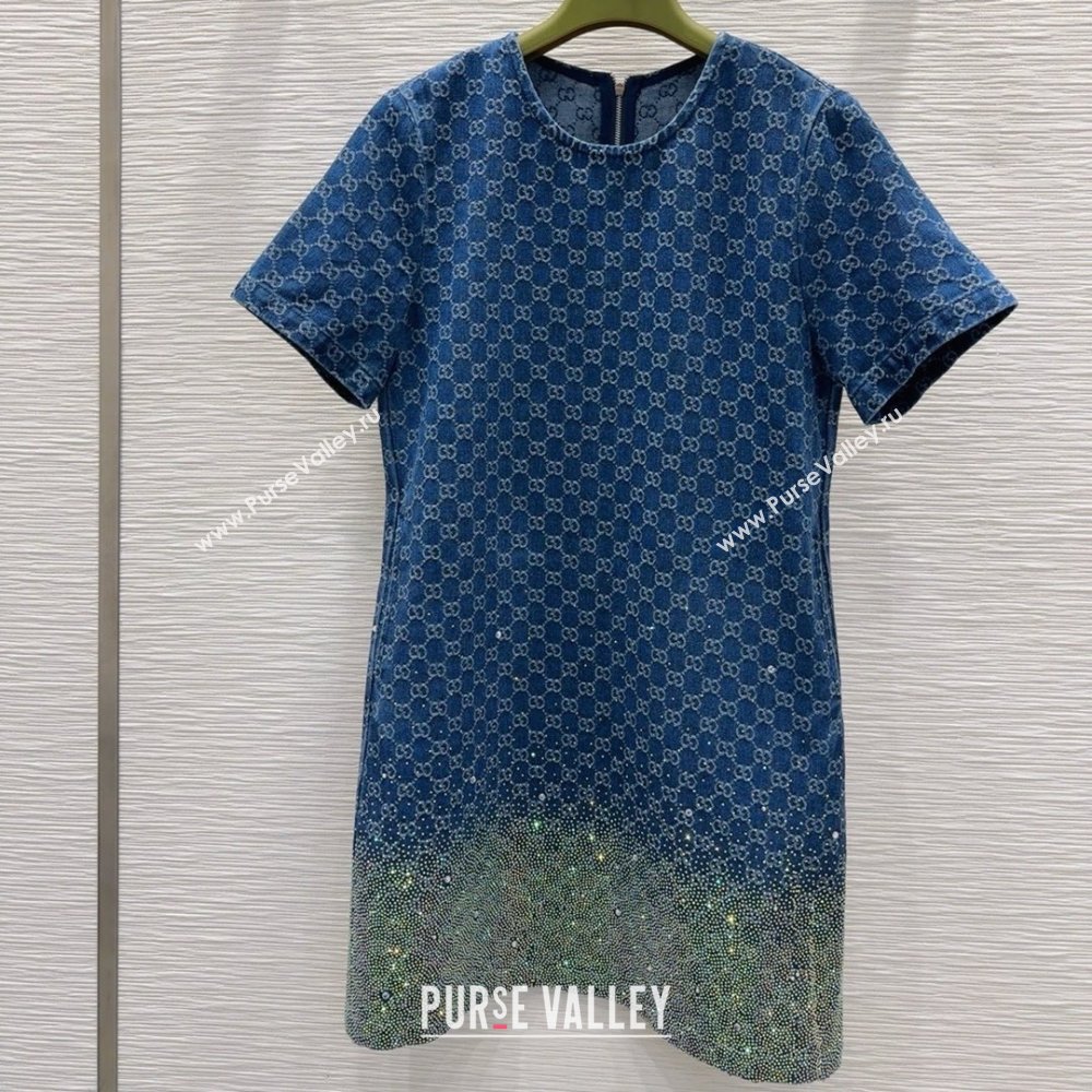 Gucci GG Dress with Crystals G031104 Blue 2025 (Q-25031104)