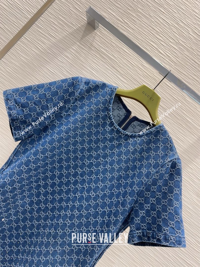 Gucci GG Dress with Crystals G031104 Blue 2025 (Q-25031104)