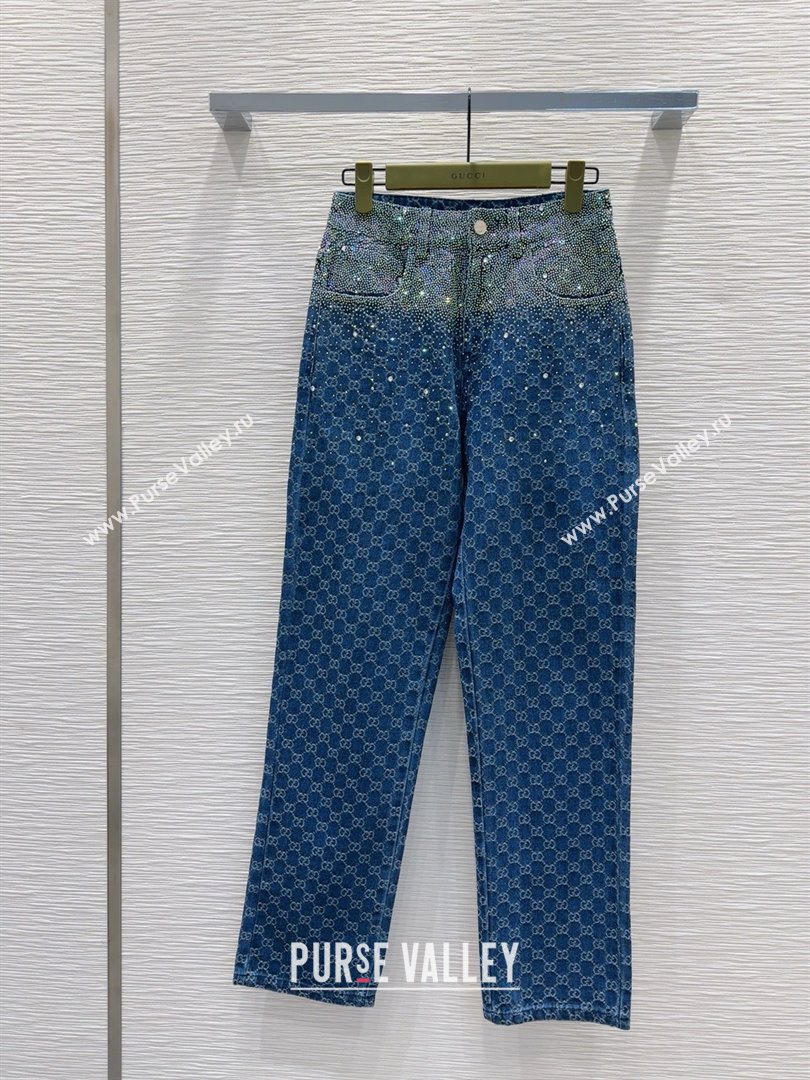 Gucci GG Jeans with Crystals G031105 Blue 2025 (Q-25031105)