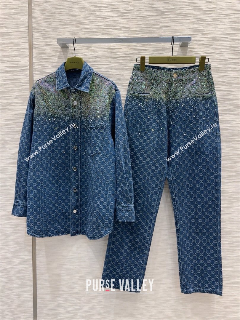Gucci GG Jeans with Crystals G031105 Blue 2025 (Q-25031105)