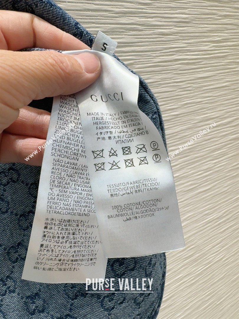 Gucci GG Shirt with Crystals G031106 Blue 2025 (Q-25031106)