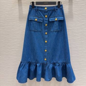 Valentino Denim Skirt V031131 Blue 2025 (Q-25031131)