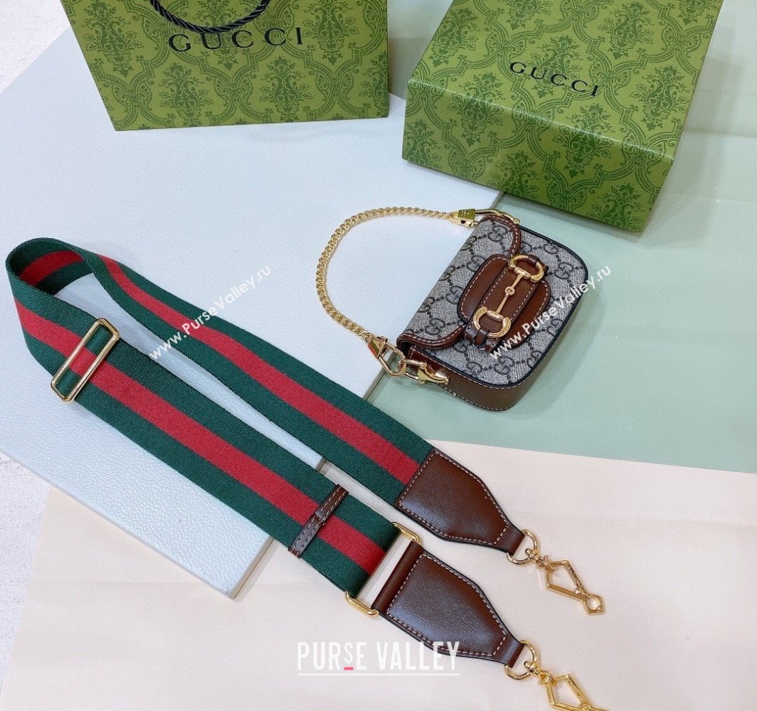 Gucci GG Canvas Chain Mini Bag with Web Strap 2025 0317 (99-250317051)