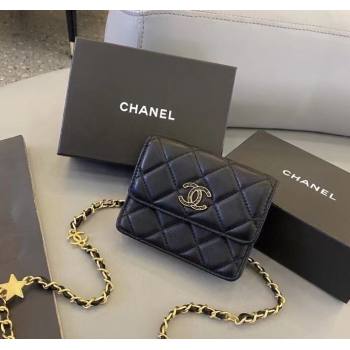 Chanel Lambskin Belt Bag Chain Mini bag Black 2025 0317 (99-250317036)