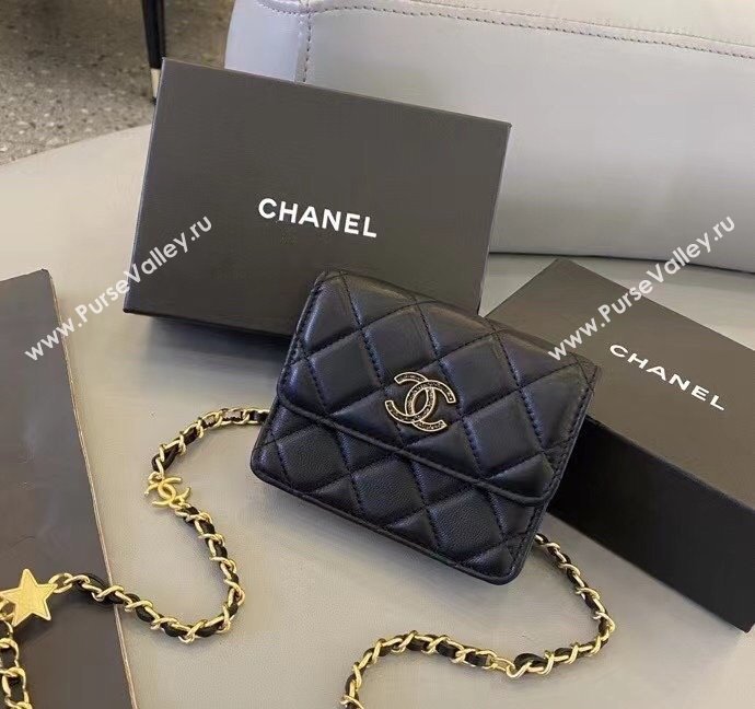 Chanel Lambskin Belt Bag Chain Mini bag Black 2025 0317 (99-250317036)