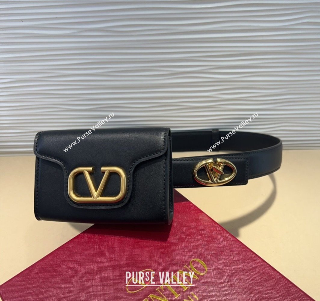 Valentino VLogo Signature Leather Belt Black 2025 (99-250317054)