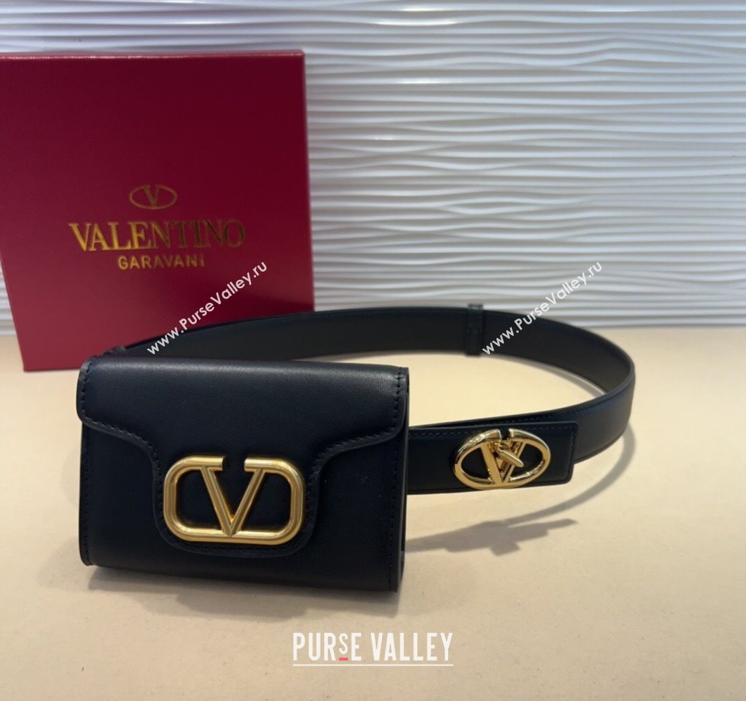 Valentino VLogo Signature Leather Belt Black 2025 (99-250317054)