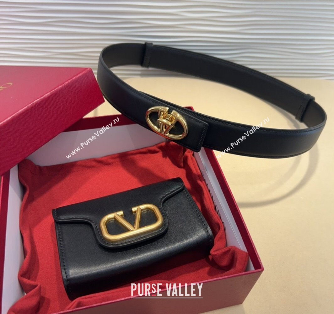 Valentino VLogo Signature Leather Belt Black 2025 (99-250317054)