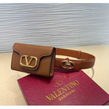 Valentino VLogo Signature Leather Belt Brown 2025 (99-250317055)