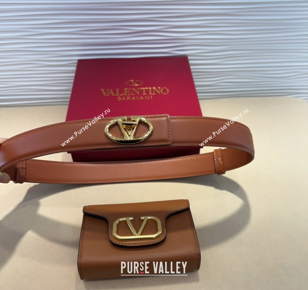 Valentino VLogo Signature Leather Belt Brown 2025 (99-250317055)