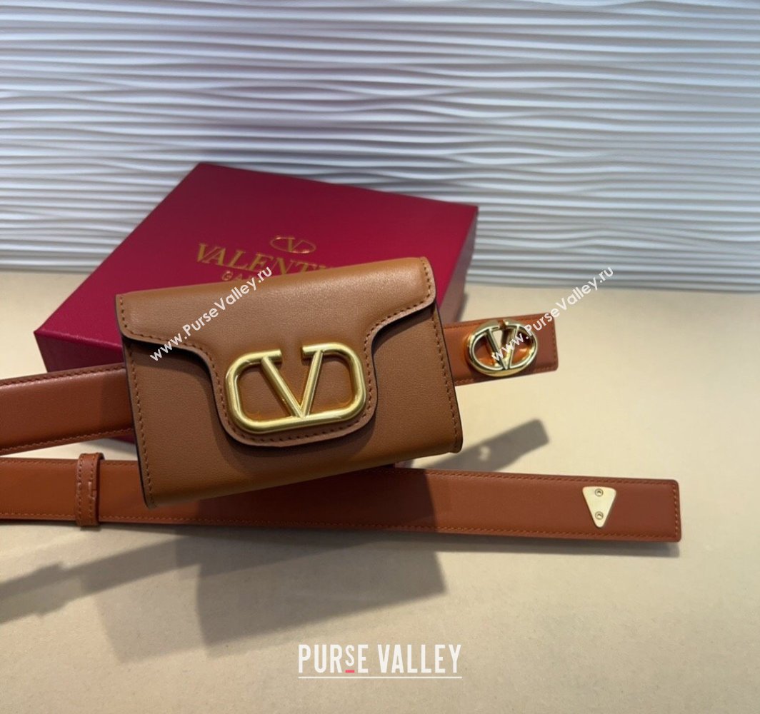 Valentino VLogo Signature Leather Belt Brown 2025 (99-250317055)