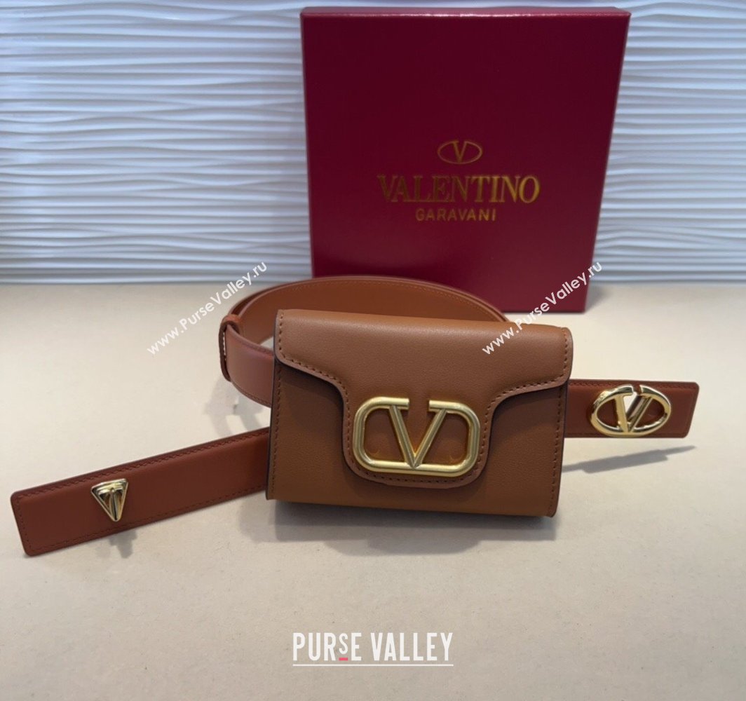Valentino VLogo Signature Leather Belt Brown 2025 (99-250317055)