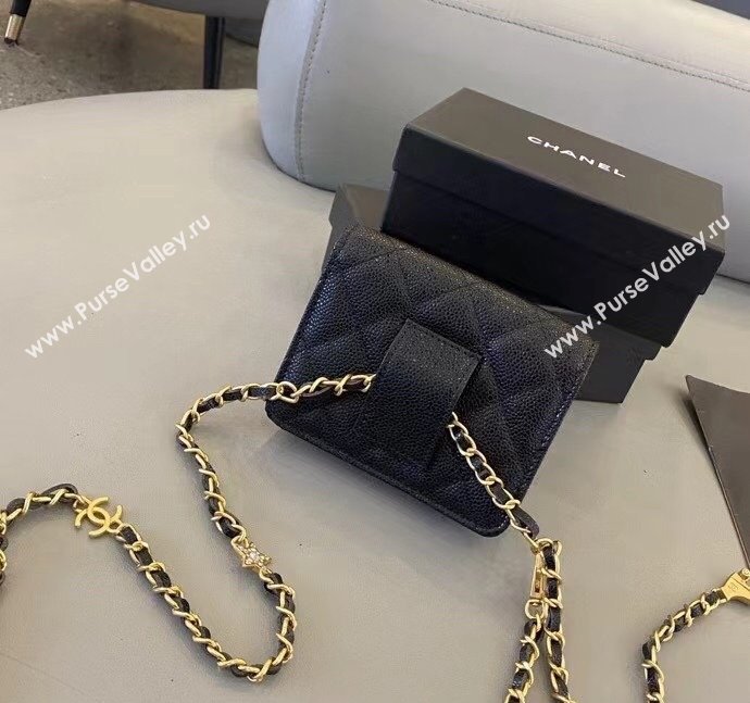 Chanel Lambskin Belt Bag Chain Mini bag Black 2025 0317 (99-250317036)