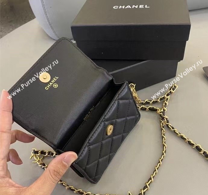 Chanel Lambskin Belt Bag Chain Mini bag Black 2025 0317 (99-250317036)