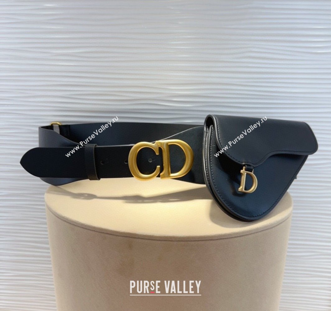 Dior Saddle Black Leather Belt Bag with Pouch 2025 (99-250317056)