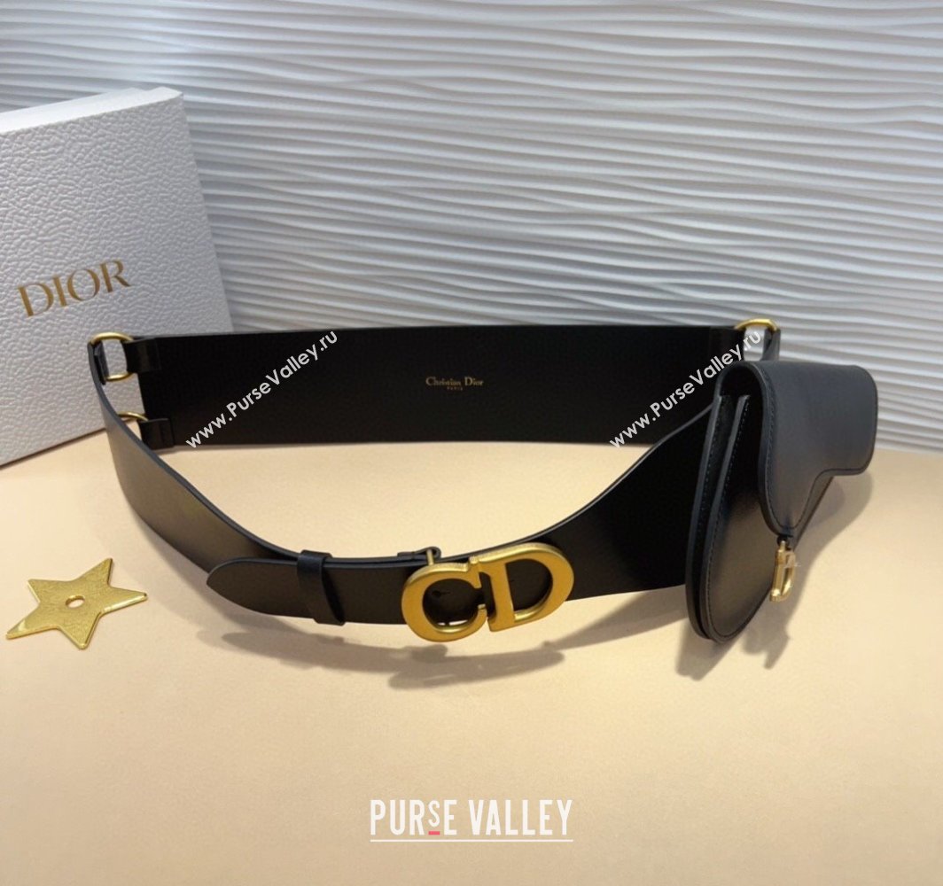 Dior Saddle Black Leather Belt Bag with Pouch 2025 (99-250317056)