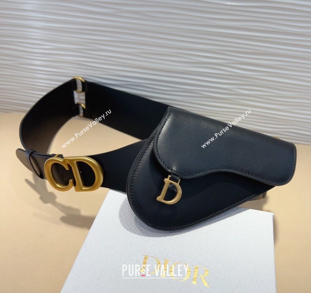 Dior Saddle Black Leather Belt Bag with Pouch 2025 (99-250317056)